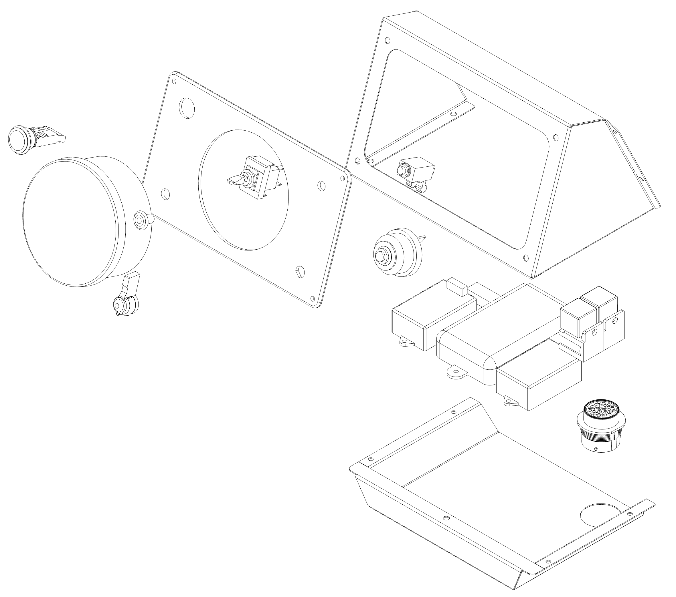 Detailed exploded view of the dashboard with component breakdown